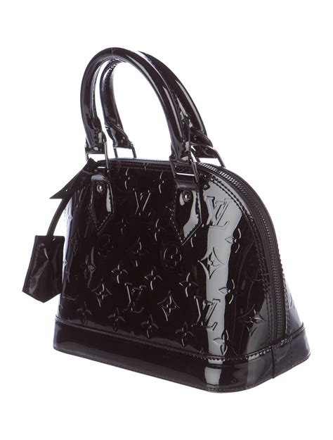 sac louis vuitton alma noir vernis|alma bb monogram vernis leather.